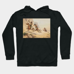 Native American Warriors - Vintage Western American Art Hoodie